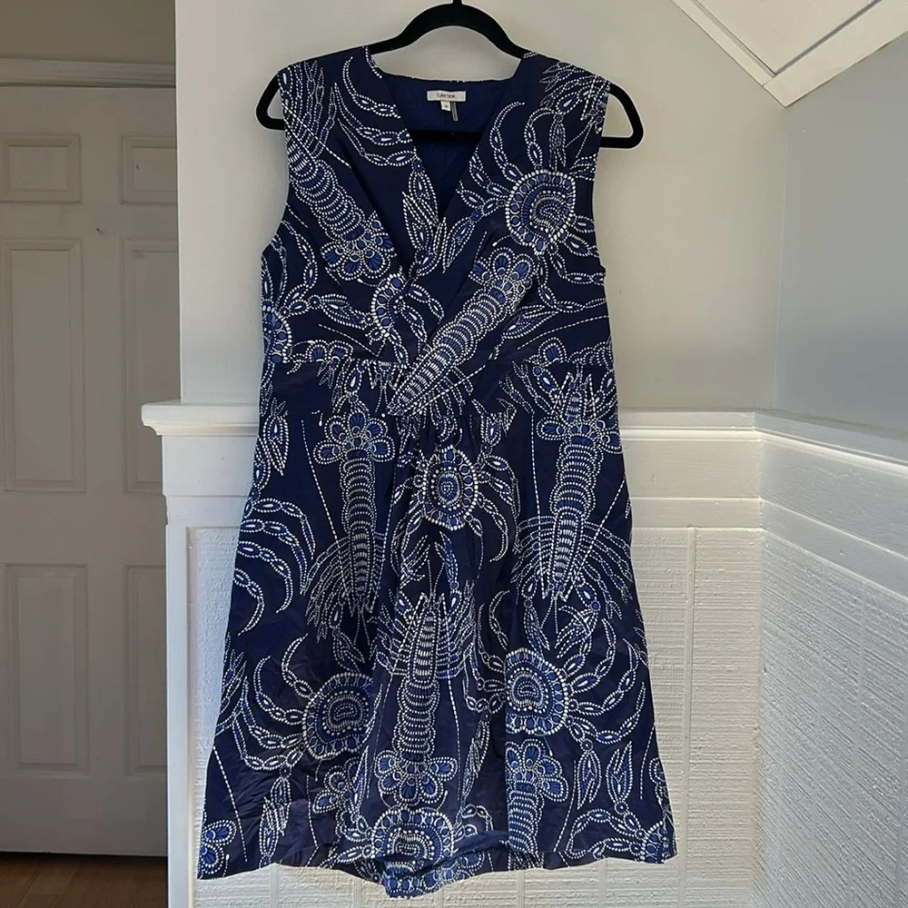 Tyler Boe Beautiful Blue Dress size 10 100% Cotton Natural Fibers - Picture 2 of 8